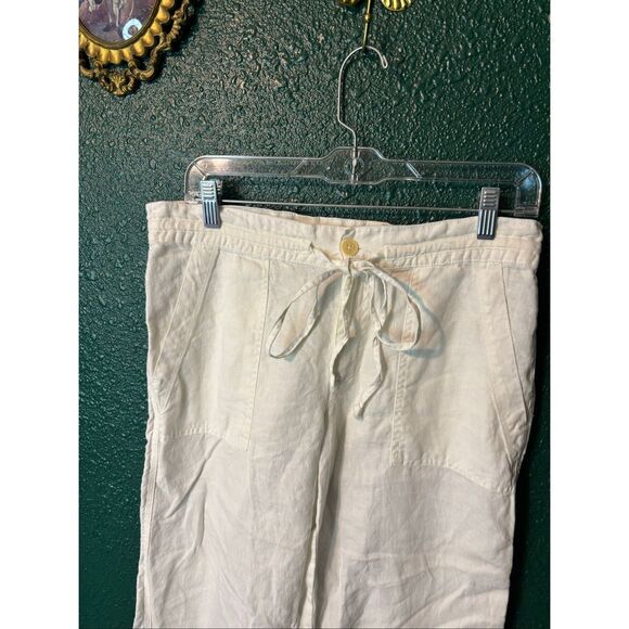 Polo Ralph Lauren White 100% Linen Pants Size 4 - Picture 2 of 5